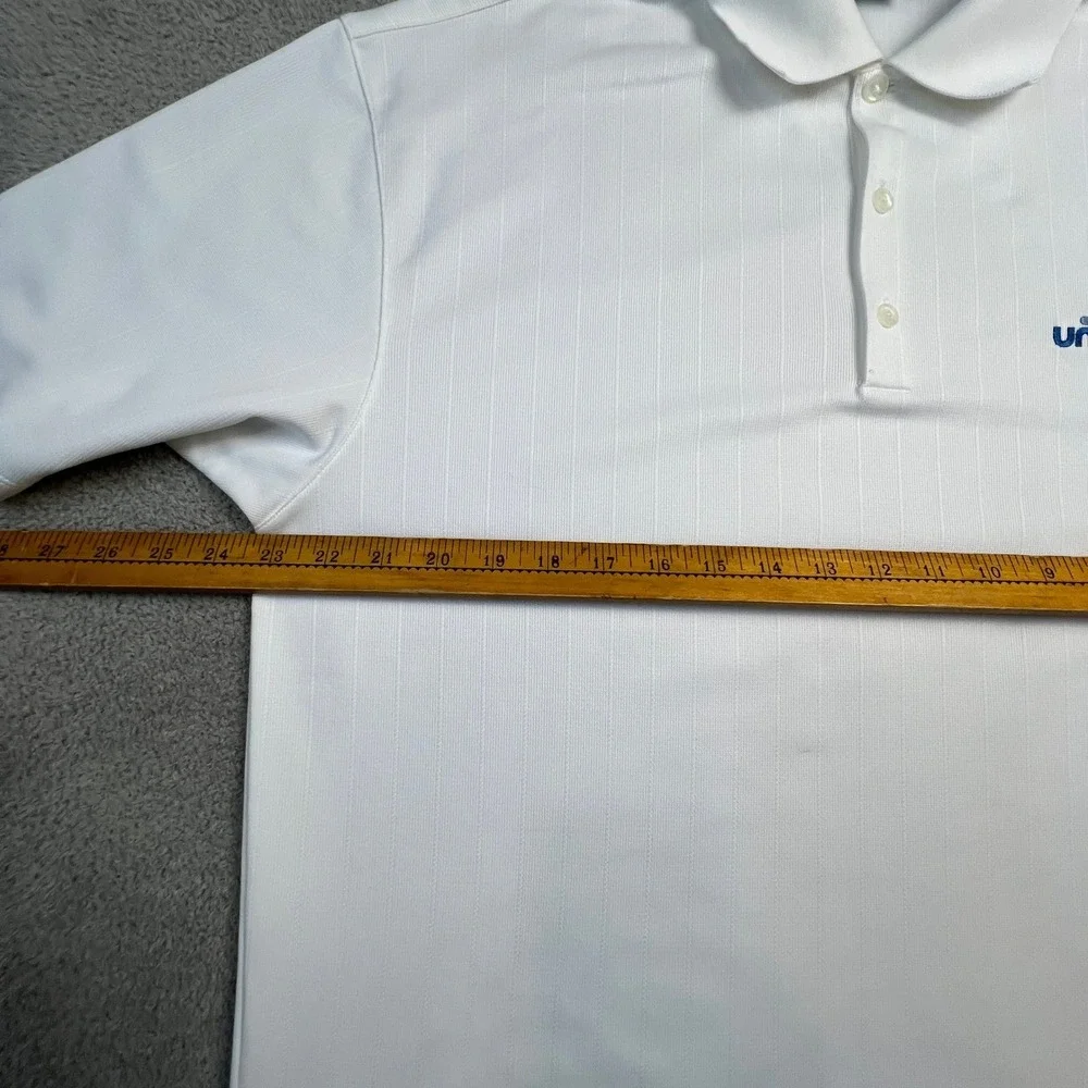 Nike Golf Dri Fit White Mens Polo Large Shirt Embroidered Unum Logo - Picture 6 of 11